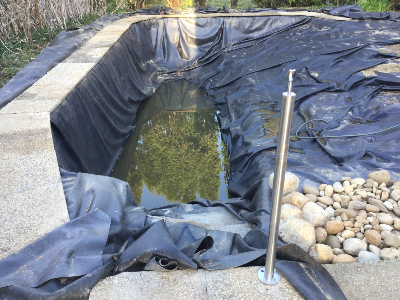 Teich mit Folie