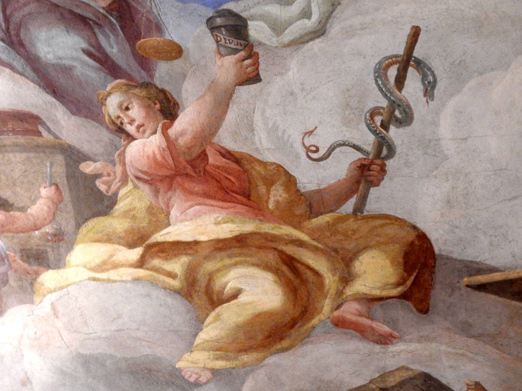 Allegorische Darstellung der Medizin, Deckenfrseko der Jesuitenbibliothek